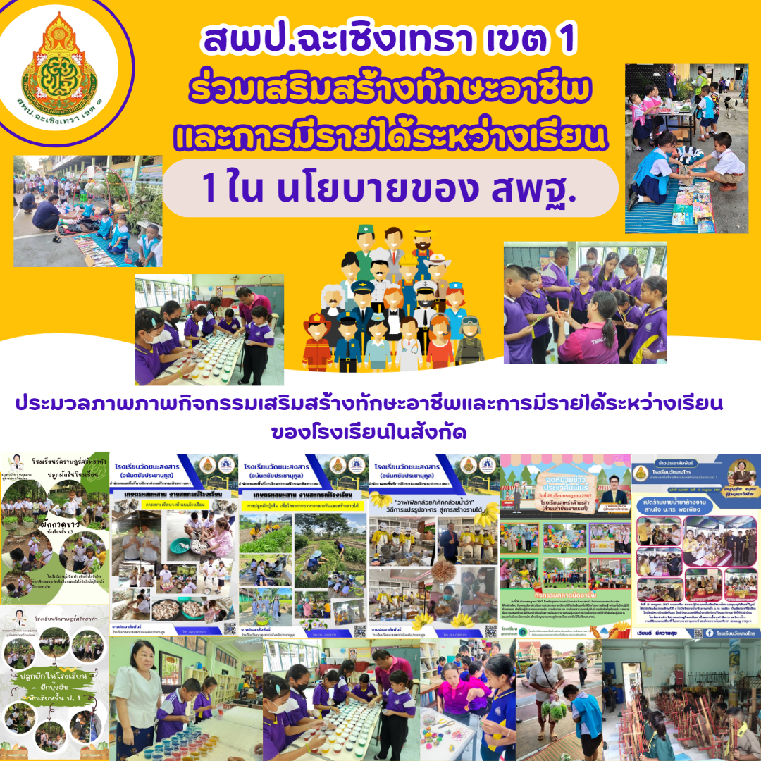 ประมวลภาพภาพกิจกรรมเสริมสร้างทักษะอาชีพและการมีรายได้ระหว่างเรียนของโรงเรียนในสังกัด